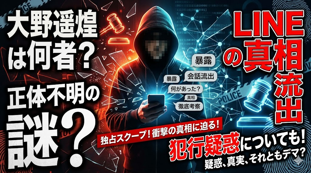 大野遥煌は何者?line流出の真相と犯行疑惑についても!