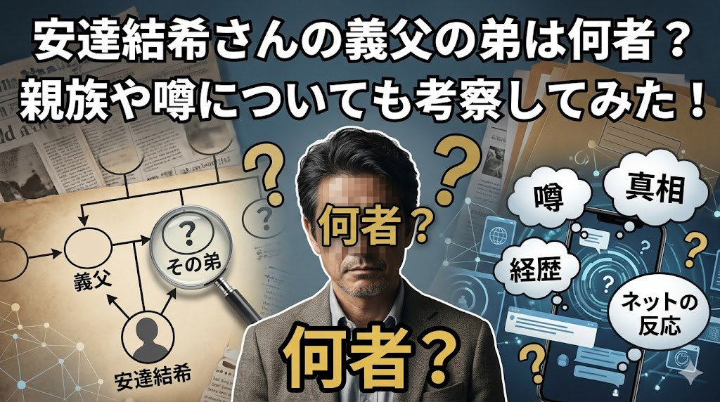 安達結希さんの義父の弟は何者?親族や噂についても考察してみた!